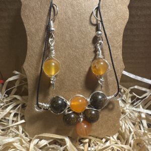 1 Set Bronzit und Feuerachat