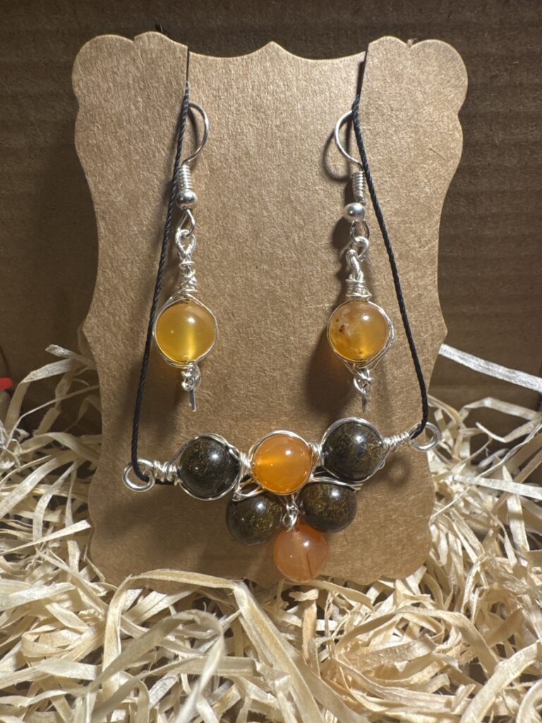 1 Set Bronzit und Feuerachat