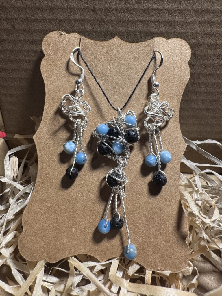 1 Set Larimar und Lavasteine