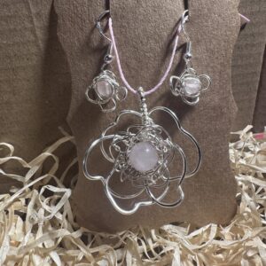 1 Set Rosenquarz Blume