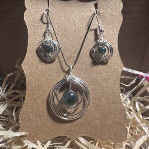 1 Set versilberter Kupferdraht mit Moosachat